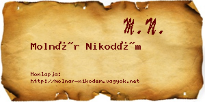 Molnár Nikodém névjegykártya